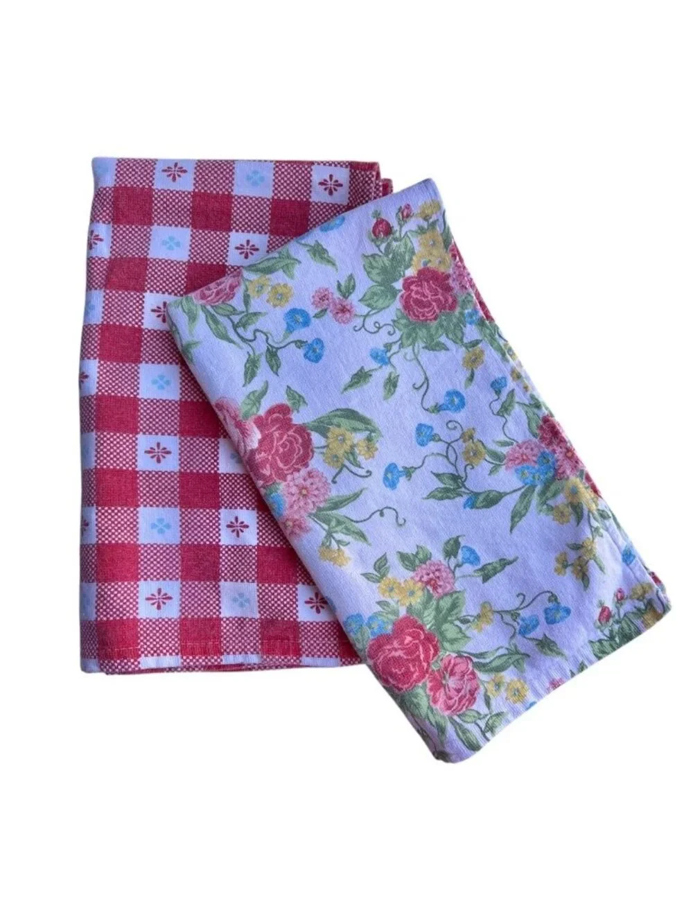 The Pioneer Woman Kitchen Towels Floral & Checkered Red White Blue 26